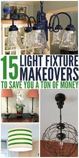 The light fixture itself can be placed inside and the light weight will allow the entire piece to be hung without additional support. 15 Light Fixture Makeovers To Save You A Ton Of Money Light Fixture Makeover Cheap Light Fixtures Diy Kitchen Lighting