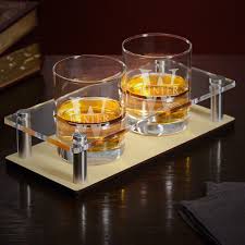 Crooked whiskey and shot glass holder by. Oakmont Whiskey Tray Personalized Glasses 3 Pc Set