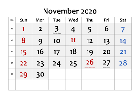 November 2020 Calendar With Holidays For Business Events 12 Month Printable Calendar In 2020 Excel Calendar Fun To Be One Printable Calendar