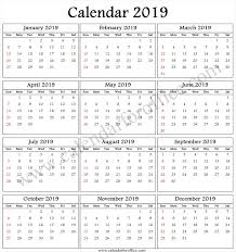2019 Calendar Online Free Calendar 2019 Template Online Calendar Calendar Template