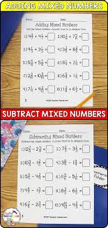 Adding And Subtracting Mixed Numbers Worksheets Includes Space To Show Work And Answer Key Subtract Mixed Numbers Number Worksheets Fraction Word Problems