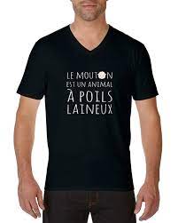 La fonction de cette association est de protéger l'animal contre les intempéries et de contribuer à sa. T Shirt Col V Bio Homme Le Mouton Est Un Animal A Poil Laineux Tshirtdefou