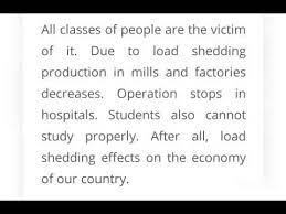 Nowadays it has become a part of our daily life. Paragraph On Load Shedding For Class 7 8 9 10 Youtube