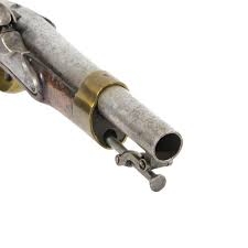 An antique 14-bore Austrian naval percussion pistol, dated 1857, of regulation type and barrel, date