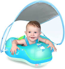 Buy Laycol Baby Swimming Float Inflatable Baby Pool Float Ring Newest With Sun Protection Canopy Add Tail No Flip Over For Age Of 3 36 Months Online In Hungary B083w788tn