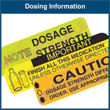 auxiliary labels dosing information