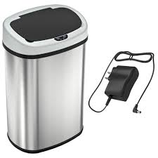 Sensorcan 13 Gal Oval Stainless Steel Automatic Sensor Kitchen Trash Can With Power Adapter Osc13sbsac In 2020 Kitchen Trash Cans Rev A Shelf Waste Container