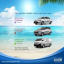 Anis Transport Is Offering The Best Car Rental Deals For This Summer Call Us Now To Avail Www Anistranspor Car Rental Deals Best Car Rental Deals Car Rental