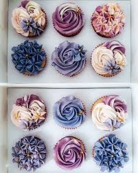Tones Of Purple Flower Bakerp Buttercream Cupcakes Creative Cupcakes Cake Decorating