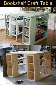 How To Build A Craft Table From Bookshelves Bookshelves Diy Craft Tables With Storage Craft Table Diy