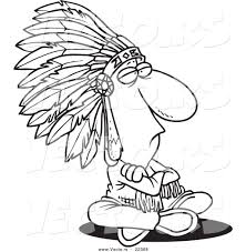 Vector Of A Cartoon Sitting Chief Coloring Page Outline Cartoon Clip Art Cartoon Drawings American Cartoons Learn how to draw native american cartoon pictures using these outlines or print just for coloring. vector of a cartoon sitting chief