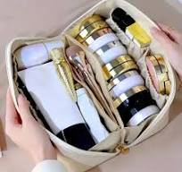Borsa da Viaggio Cosmetica di * Capacità, Portatile in PU per Trucco Donna,  Borsa da Bagno Multifunzionale