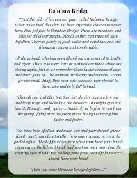 One and two always flow north. Original Rainbow Bridge Poem Printable Version For Free Humane Goods Blog