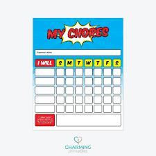 Printable Chore Chart For Boy Instant Download Boy