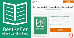 Bestseller Html Ebook Landing Page Landing Page Marketing Template Website Template