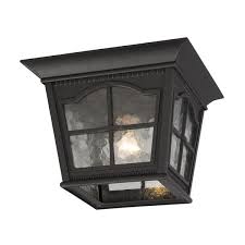 Most porches and patios don't have very tall ceilings, which might seem to limit your choices when it comes to proper illumination and creating a dramatic and stylish impression. Galaxy 10 87 In Black 1 Light Outdoor Flush Mount Light 320389bk Rona