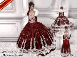 There is no more perfect chance to wear a beautiful gown than your wedding or christmas. Second Life Marketplace Forever Christmas Ball Gown