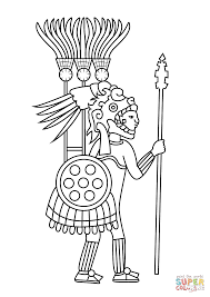 Aztec Warrior Coloring Page Free Printable Coloring Pages Aztec Art Aztec Warrior Detailed Coloring Pages
