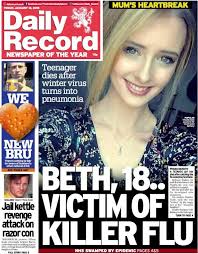 The papers: Tears for flu death Bethany