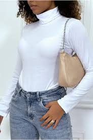 Sous pull bleu marine femme. Sous Pull Leger Col Roule Blanc Tout Doux