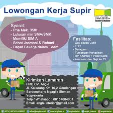 Waktu bekerja diperlukan ketika sedang ada muatan mengambil hasil kebun / tugas kaitanya dengan kegiatan kami. Lowongan Kerja Supir