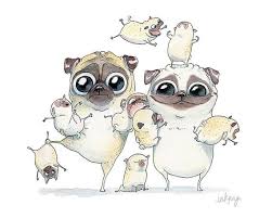 Family Portrait Funny Pug Mother S Day Card Father S Etsy Pug Cartoon Pug Art Pugs Funny