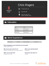 Curriculum Vitae Template Pdf Templates Jotform