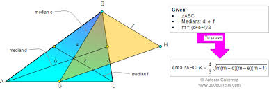 Geometry Problem 1296 Heron S Formula Area Of Triangle In Terms Of The Medians School College Geometry Sat Prep Geometry Problems Sat Prep Geometry
