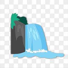 Waterfall Clipart Papercut River Waterfall Beautiful Water Blue Forest Green Nature Travel Clipart Illustration Flat Design Mou Clip Art Illustration Waterfall