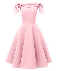 Dolecci Women S Off The Shoulder Vintage 1950s Bowknot Sleeve Cocktail Party Swing Dress Retro Rockabilly Eve Stretchy Dress Retro Dress Rockabilly Swing Dress