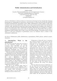 Pdf Public Administration And Globalisation