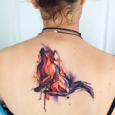 Maybe you would like to learn more about one of these? Watercolor Abstract Wolf Tattoo On Girl Upper Back By Adrian Bascur