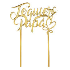 Cajas de chocolates en forma de corazón proveemos cajas de chocolate en forma de corazón artesanales para regalar en bodas o fiestas como san valentín. Topper Te Quiero Papa Con Corazon Acrilico Dorado Efecto Espejo 14 Cm