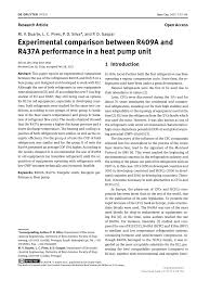 Pdf Experimental Comparison Between R409a And R437a