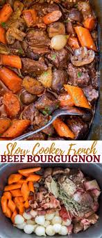 Slow Cooker Beef Bourguignon With All The Delicious Classic French Flavors Of Beef Red Wine Mushrooms And Beef Bourguignon Slow Cooker Beef Easy Slow Cooker