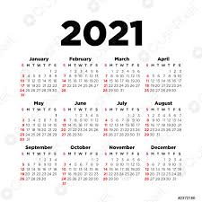 Years with same calendar as 2021. Vorlage Kalenderblatt 2021 Stock Vektorgrafi Crushpixel