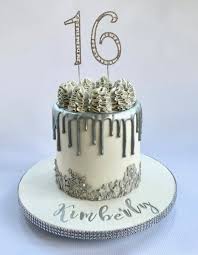 16th Silver Drip Cake Cake By Canoodle Cake Company Drip Cakes Novelty Birthday Cakes Sweet 16 Cakes