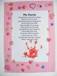 Handprint Poems Fathers Day Crafts Handprint Poem Mothers Day Crafts