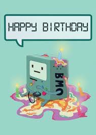 Colored in clip studio paint. Bmo Happy Birthday Happy Birthday Happy Cards