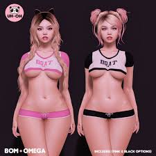 Exotic dance wear halter set, stripper clothes black cutout crop top, stripper outfit, high waist bottoms. Second Life Marketplace Uh Oh Jessa Brat Crop Top Booty Shorts Boxed