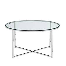 Surface wear consistent with age, material & use. Mid Century Modern Coffee Table Glass Chrome By Walker Edison