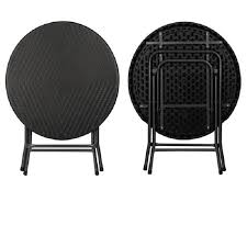 La plank miura table ronde pliable ronde est conçu par konstantin grcic. Table Ronde Pliable Imitation Rotin O 80 X 74 Cm Francky Shop Com