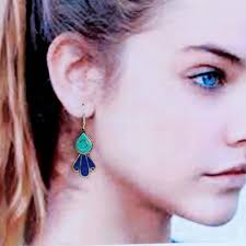 Attraktiver natürlicher Birnen-Türkisohrring, Tropfenblauer  Lapislazuliohrring, versilberter Ohrring, Nepal-Ohrring, tibetischer  Ohrring, Geschenk