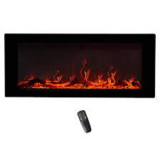 You can convert your wooden crates into firewood storage and place them next to the fireplace. Amazon Com Flame Shade Wall Mounted Electric Fireplace 42 Inch Wide Flat Screen Freestanding Or Hanging Portable Room Heater With Remote Kitchen Dining