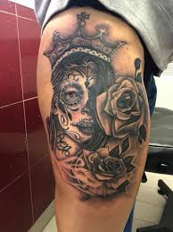 The picture is almost perpetually that of a woman. Thigh Piece Day Of The Dead In Lucky 13 Tattoo Studio Facebook