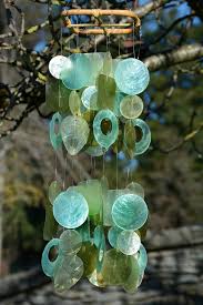 Olive Green Capiz Shell Wind Chime Shell Wind Chimes Wind Chimes Capiz Shell