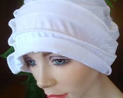 womens chemo hat Ooh Lala white velvet lightweight slouchy Hat flower Chemo  Headwear for women