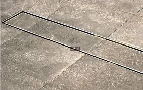 Mm Tile Inlay Grate Straight Discharge Linear Floor Drain Floor Drains Drain Tile Flooring