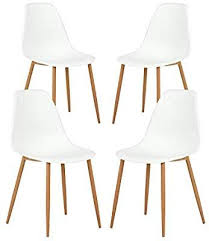 Amazon Com Greenforest Dining Chairs Set Of 4 Mid Century Modern Plastic Seat And Back Kitchen Room Chairs Modern Kitchen Chair Wood Table Legs Wood Kitchen