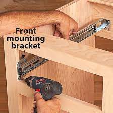 Drilling The Meta Slide On The Left Of Drawer Woodworking Basics Woodworking Workbench Woodworking Storage